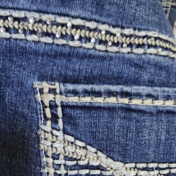 Rock And Roll Embroidered Riding Jeans - Picture 6 of 7